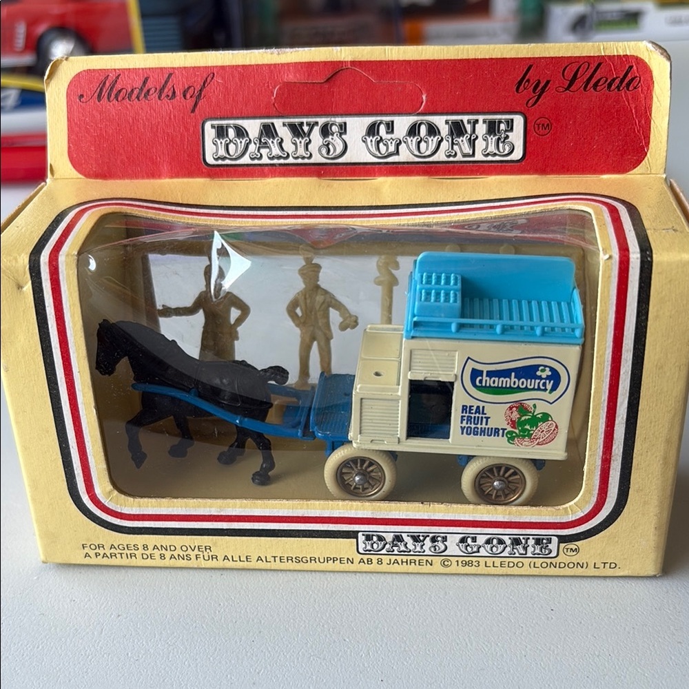 Horse-Drawn Cart Toy - Cream and Blue